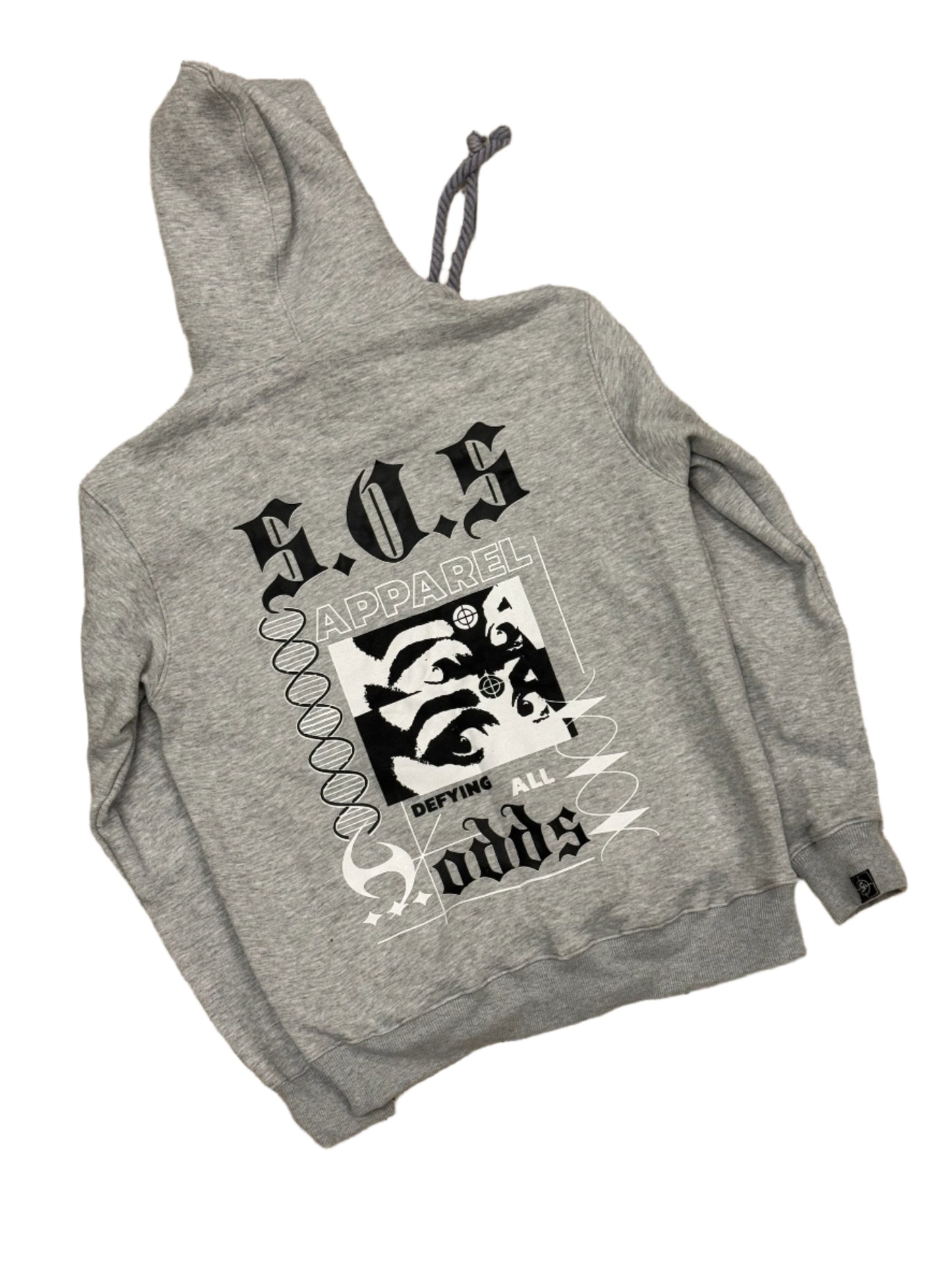 S.O.S Rhinestone Hoodie (Gray)