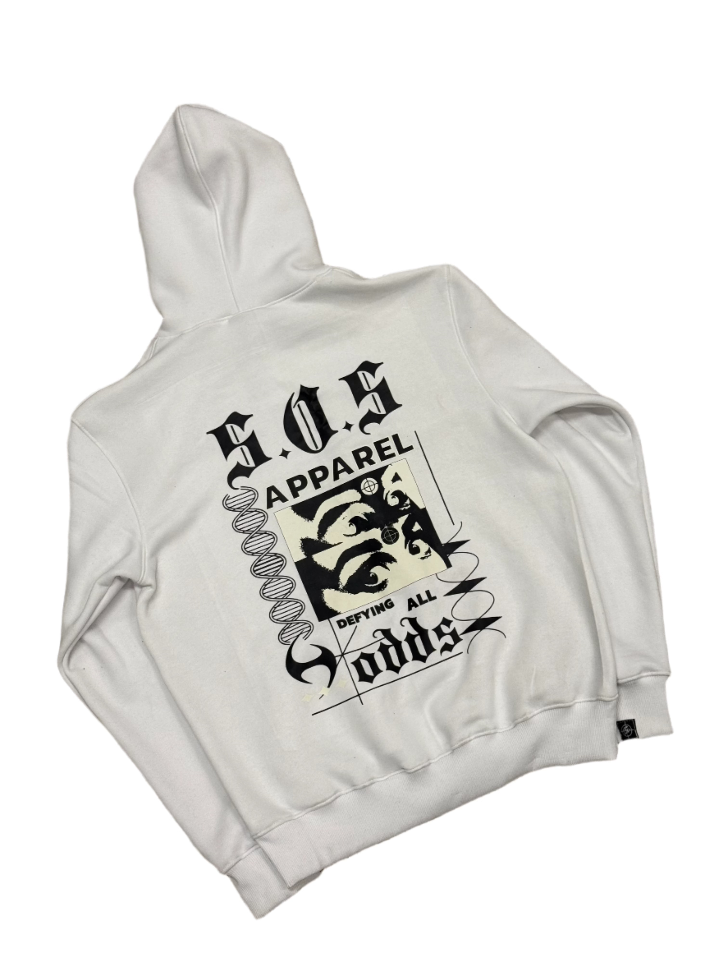 S.O.S Rhinestone Hoodie (White)