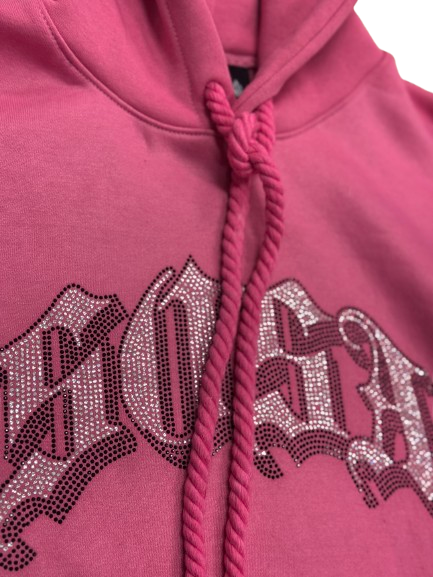 S.O.S Rhinestone Hoodie (Pink)