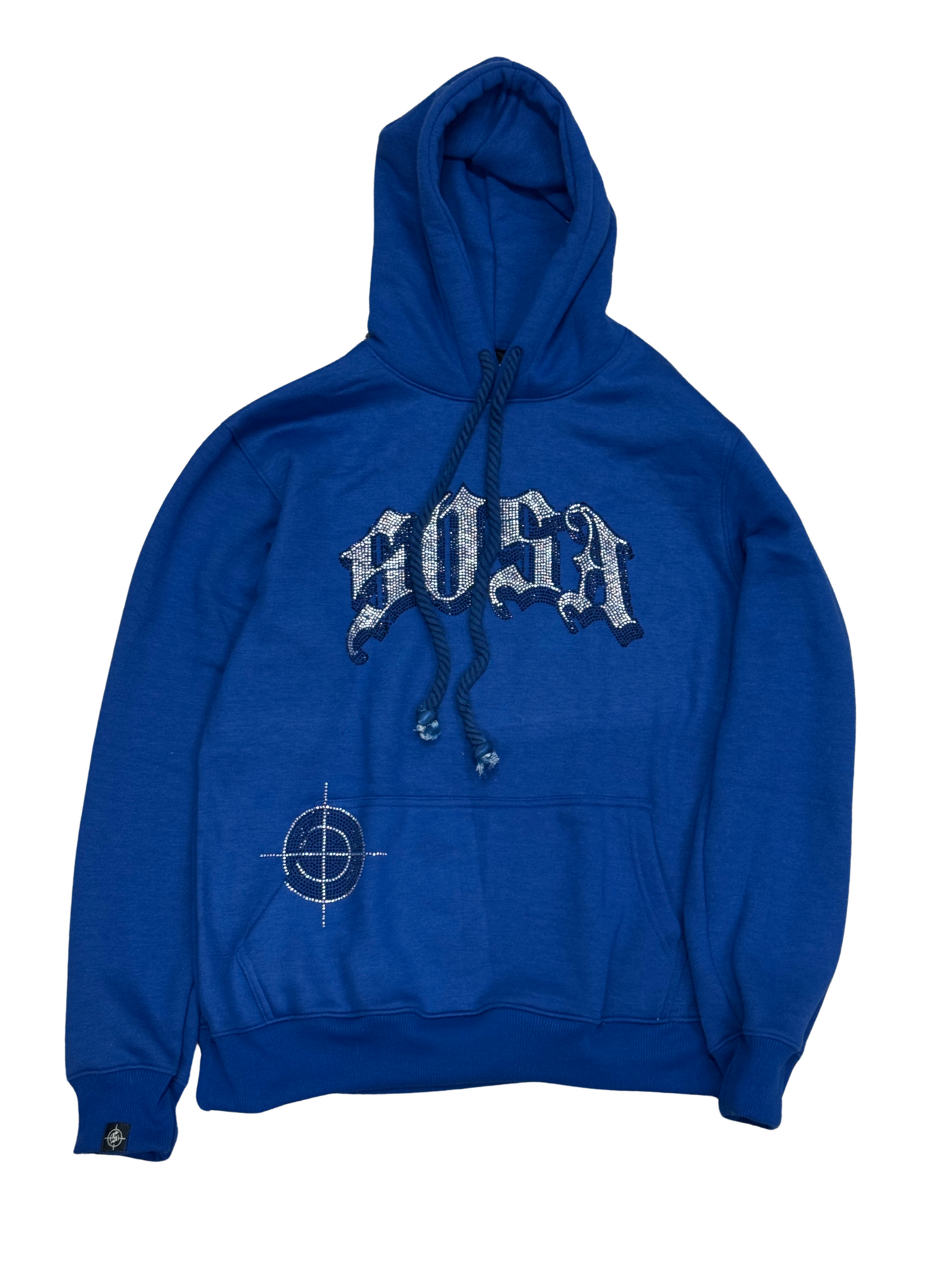 S.O.S Rhinestone Hoodie (Blue)