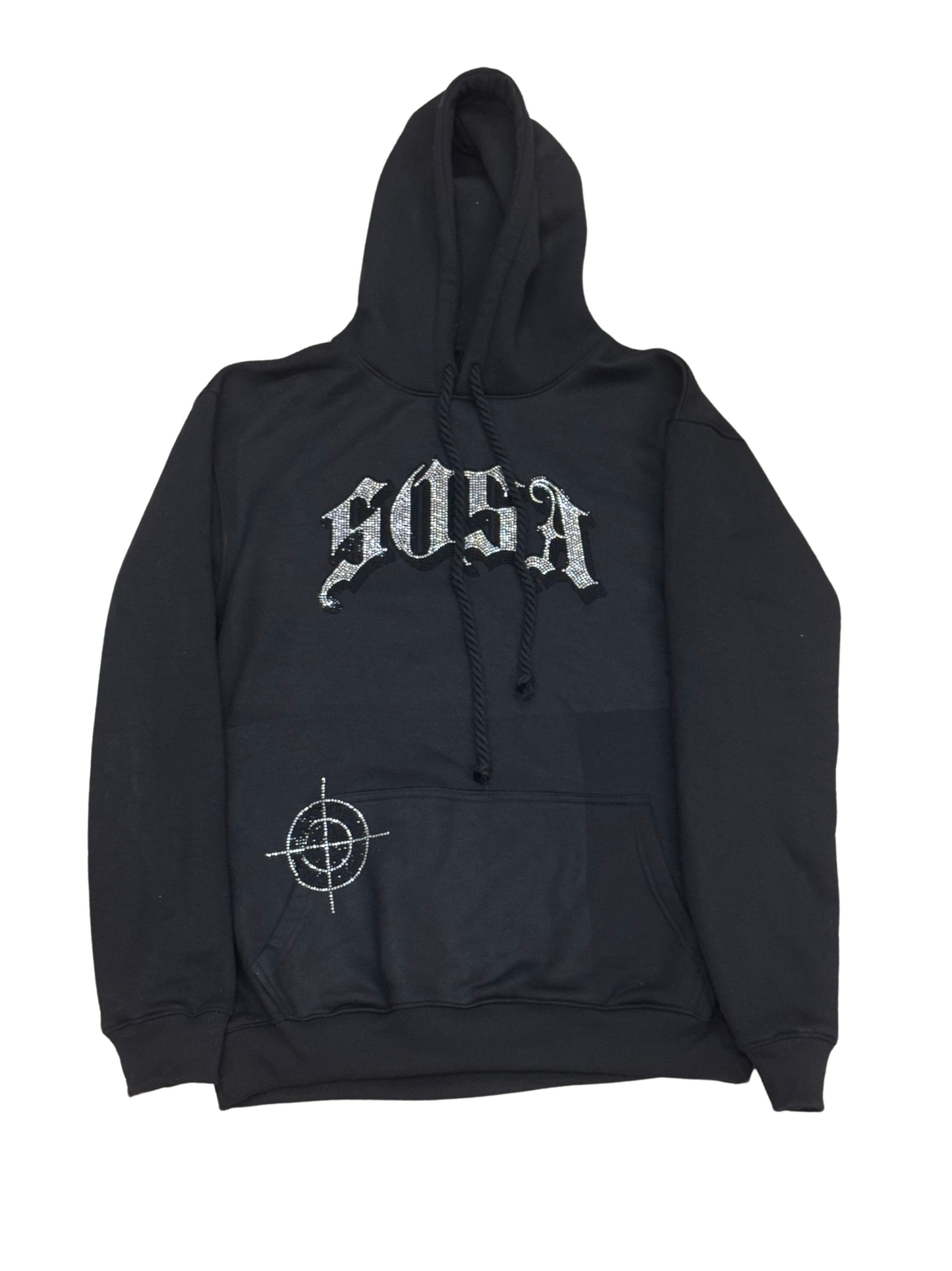 S.O.S Rhinestone Hoodie (Black)