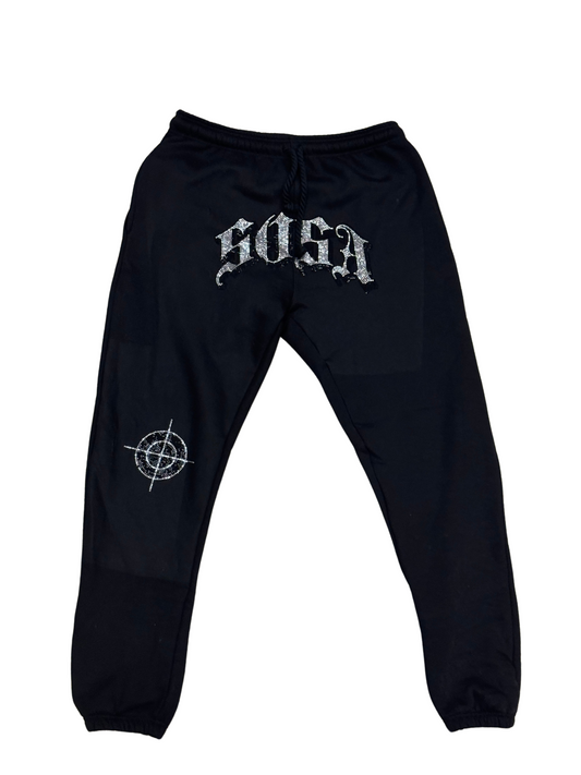 S.O.S Rhinestone Pants (Black)