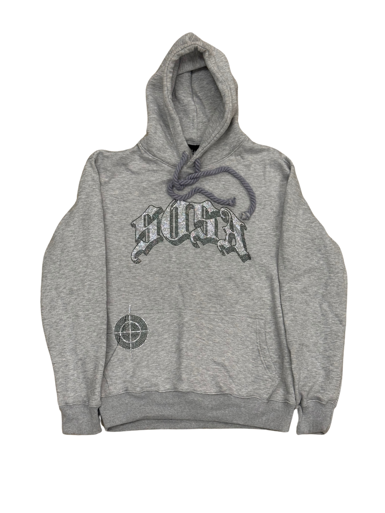 S.O.S Rhinestone Hoodie (Gray)