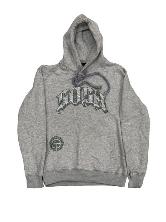 S.O.S Rhinestone Hoodie (Gray)