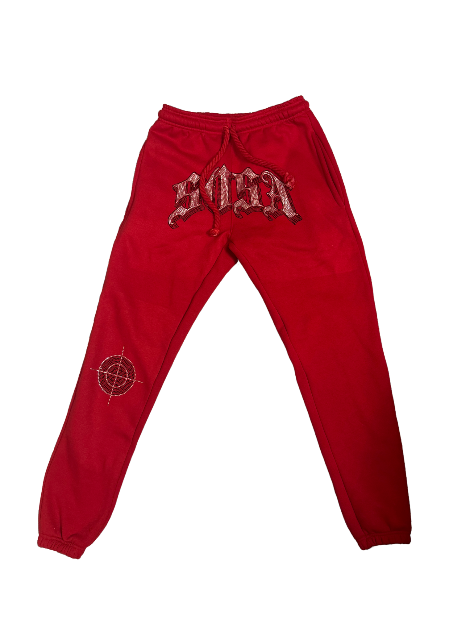S.O.S Rhinestone Pants (Red)